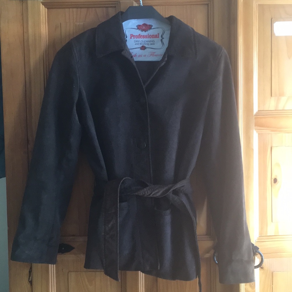 Ann Taylor Petites XS suede belted jacket